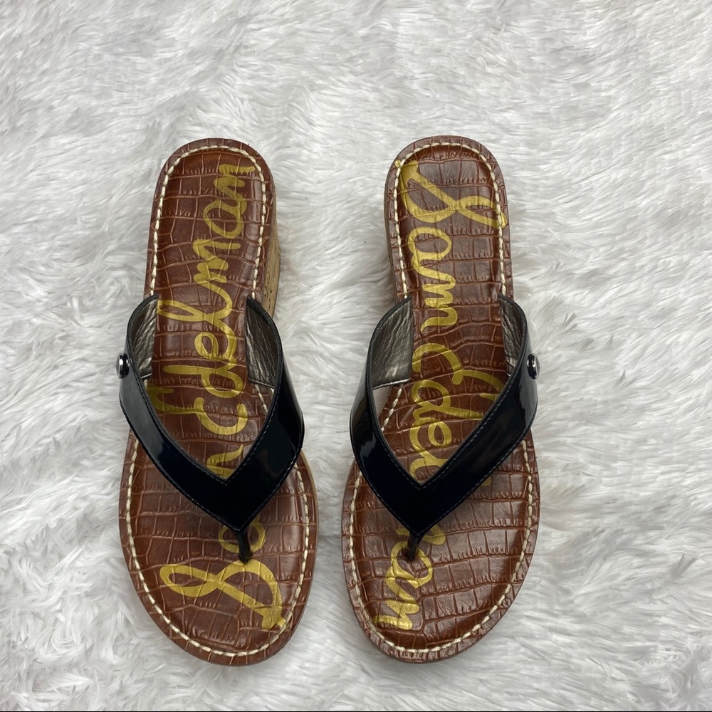 SAM EDELMAN/ Romy cork platform wedges flip flops
